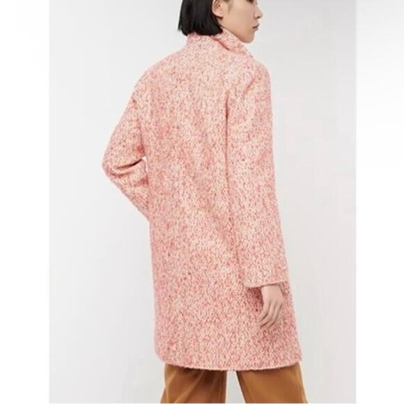 J.Crew Sz 6 Nalya Daphne Topcoat Italian Wool-blend Fabric Guava Pink Tweed - Picture 2 of 16